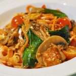 Carrot Pasta with Halloumi