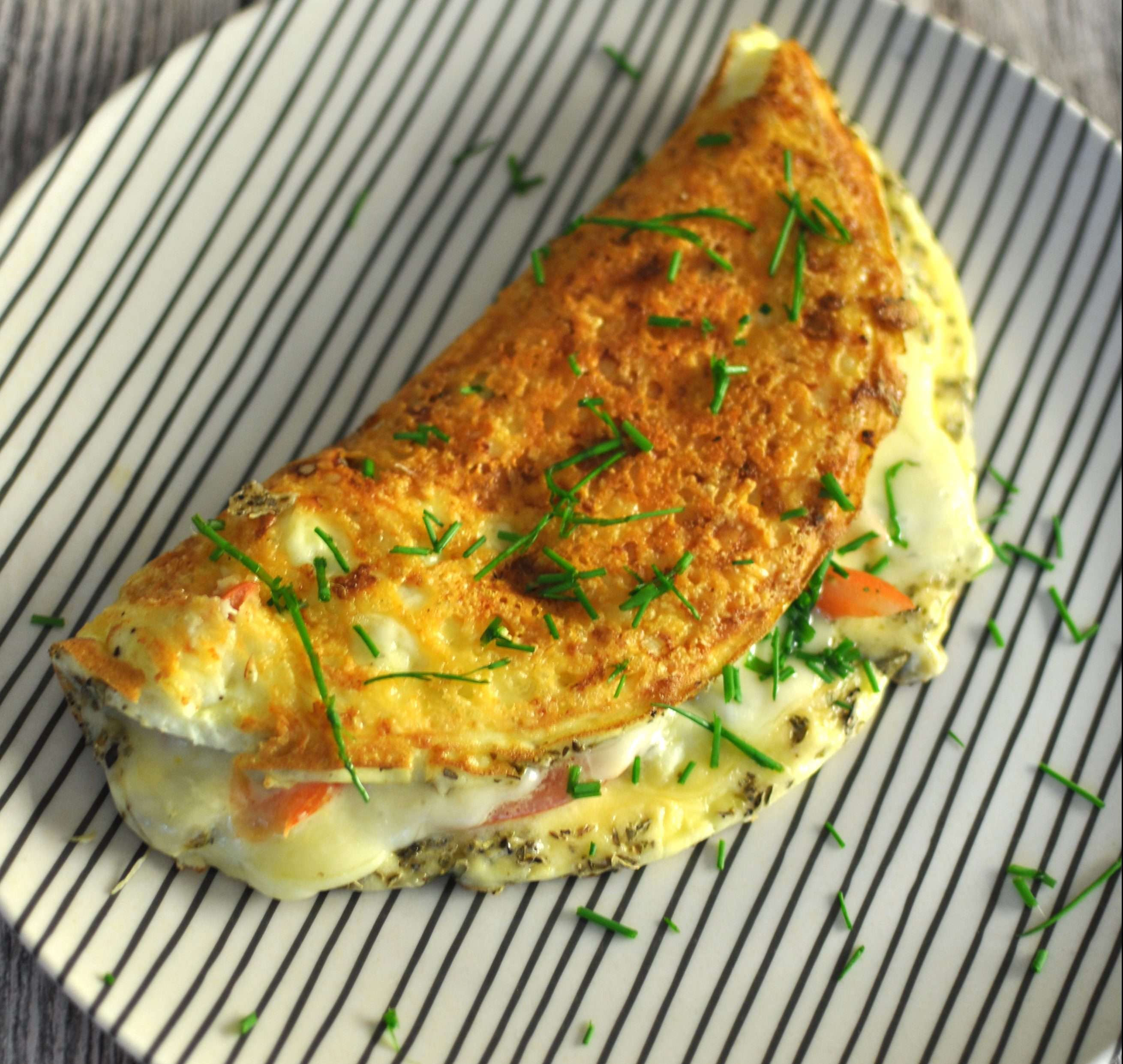 Fried Cheese Omelette Keto Breakfast Recipe