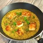 Creamy halloumi stew with sun-dried tomatoes and spinach keto recipe