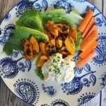 Oven-roasted butternut squash with parsley sauce