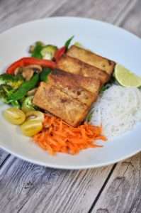 Asian Bowl with Tofu and Shirataki Noodles Vegan Keto Recipe